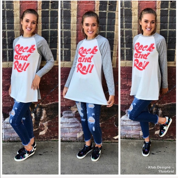 LAST 1! Rock n Roll Graphic Super Soft Top! - Picture 3 of 5